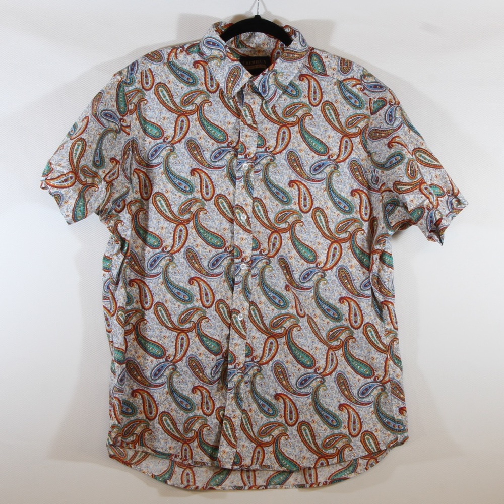 Daniel Cremieux Premier Denim Multicolor Paisley Men's Short Sleeve Shirt